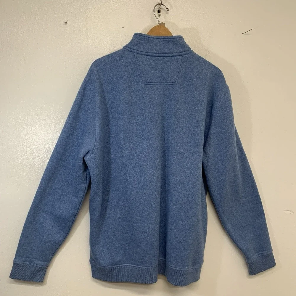 Izod Advantage Performance 1/4‎ Zip Sweatshirt Men XL Blue Fleece Lined Outdoor